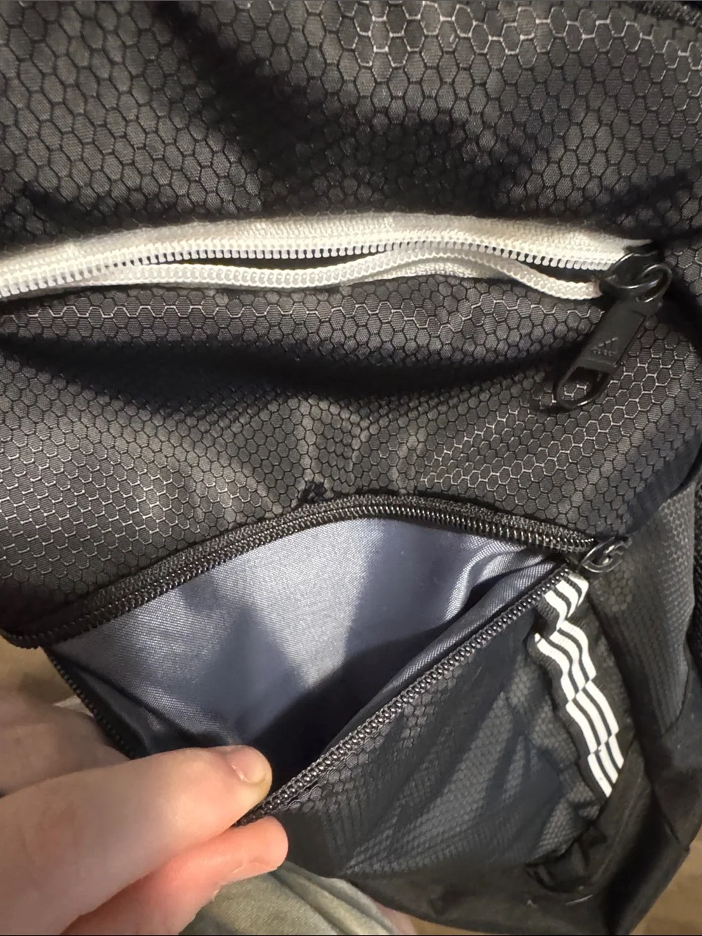 adidas Black Backpack with White Accents